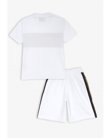 Set maglietta e bermuda bianco e oro ICON &#124; Bambino e ragazzo