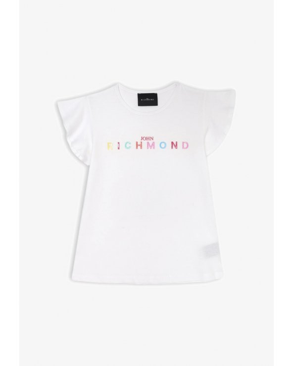 T-shirt bianca John Richmond bambina ragazza maniche corte
