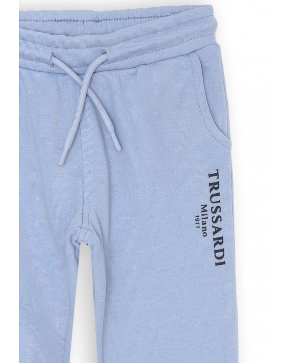 Pantalone Trussardi bambino azzurro, cotone misto, primavera estate 2025