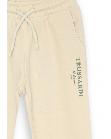 Pantalone Trussardi bambino panna, cotone misto, primavera estate 2025