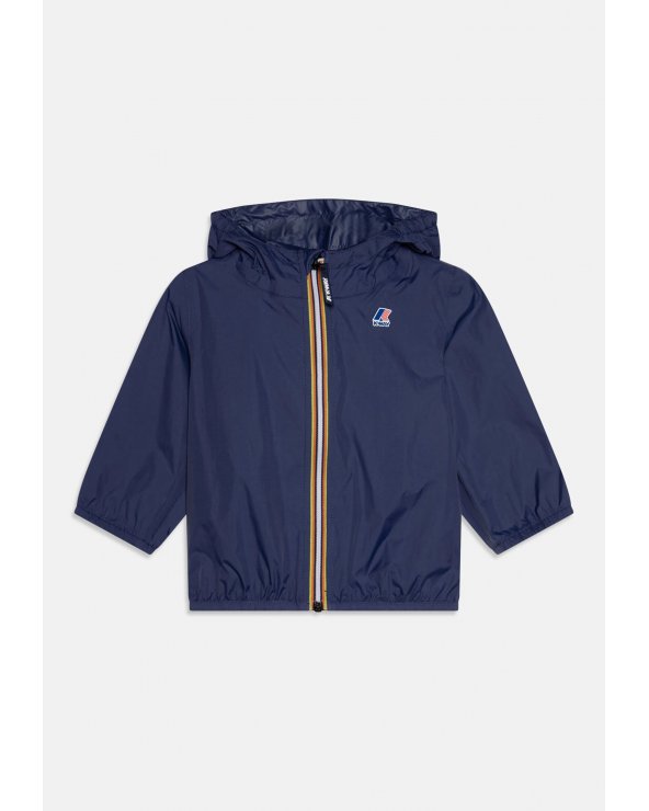 K-Way &#124; Giacca antivento neonato blu con zip multicolore