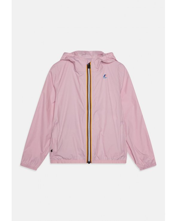 Giubbotto K-Way bambina rosa impermeabile con cappuccio primavera estate