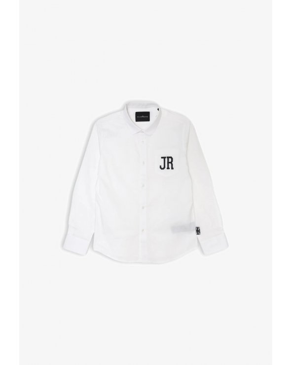 Camicia bianca Richmond Junior con logo JR per bambini e ragazzi