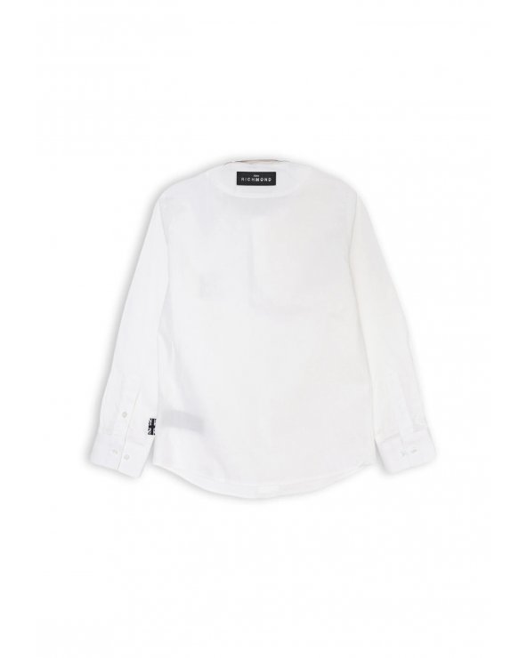 Camicia bianca Richmond Junior con logo JR per bambini e ragazzi