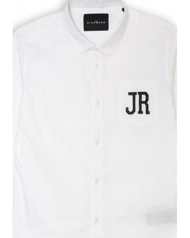 Camicia bianca Richmond Junior con logo JR per bambini e ragazzi