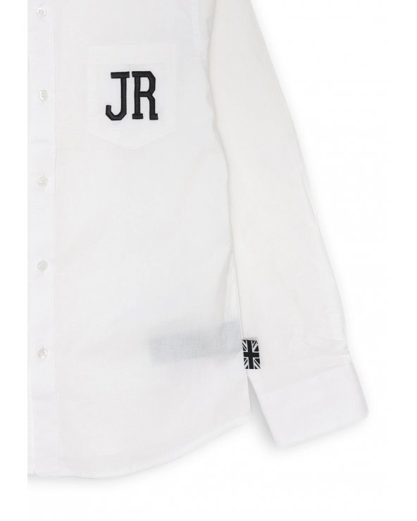 Camicia bianca Richmond Junior con logo JR per bambini e ragazzi