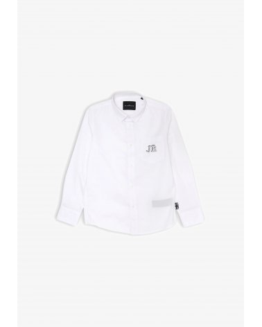 Richmond &#124; Camicia bianca bambino con logo JR e stampa posteriore