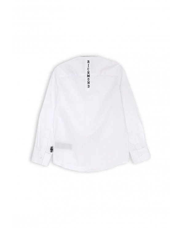 Richmond &#124; Camicia bianca bambino con logo JR e stampa posteriore