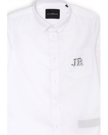 Richmond &#124; Camicia bianca bambino con logo JR e stampa posteriore