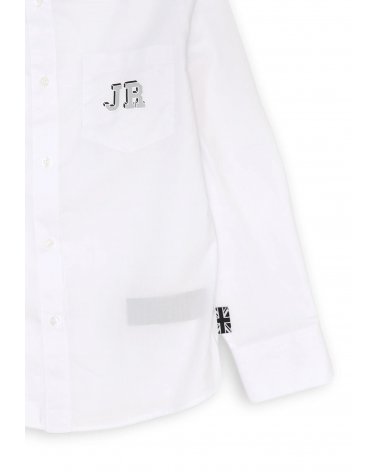 Richmond &#124; Camicia bianca bambino con logo JR e stampa posteriore