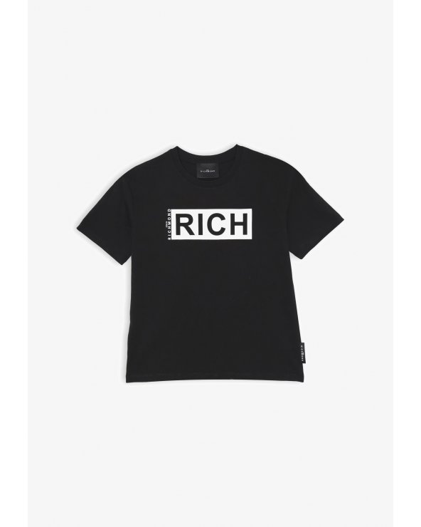 Richmond &#124; Maglia Bambino Nera Estate 2025 &#124; Stampa Logo