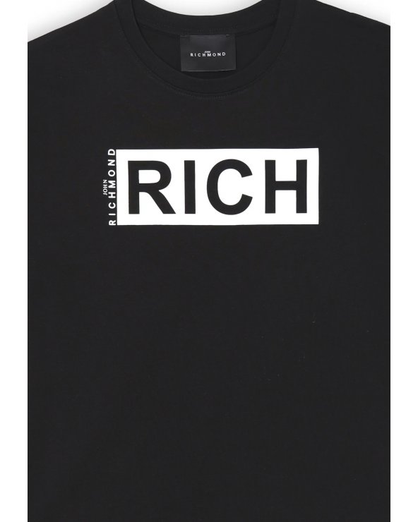 Richmond &#124; Maglia Bambino Nera Estate 2025 &#124; Stampa Logo