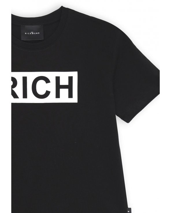 Richmond &#124; Maglia Bambino Nera Estate 2025 &#124; Stampa Logo
