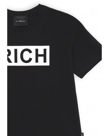 Richmond &#124; Maglia Bambino Nera Estate 2025 &#124; Stampa Logo
