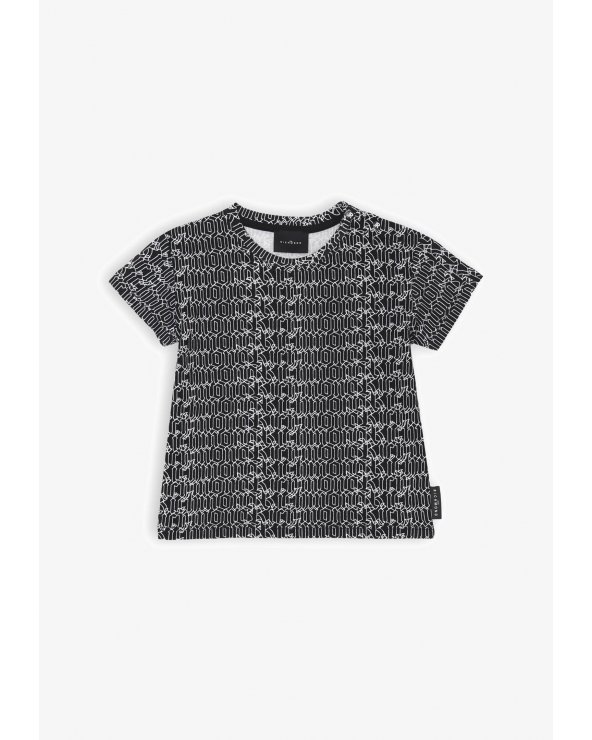 Maglia Richmond bambino nera stampa logo estiva maniche corte