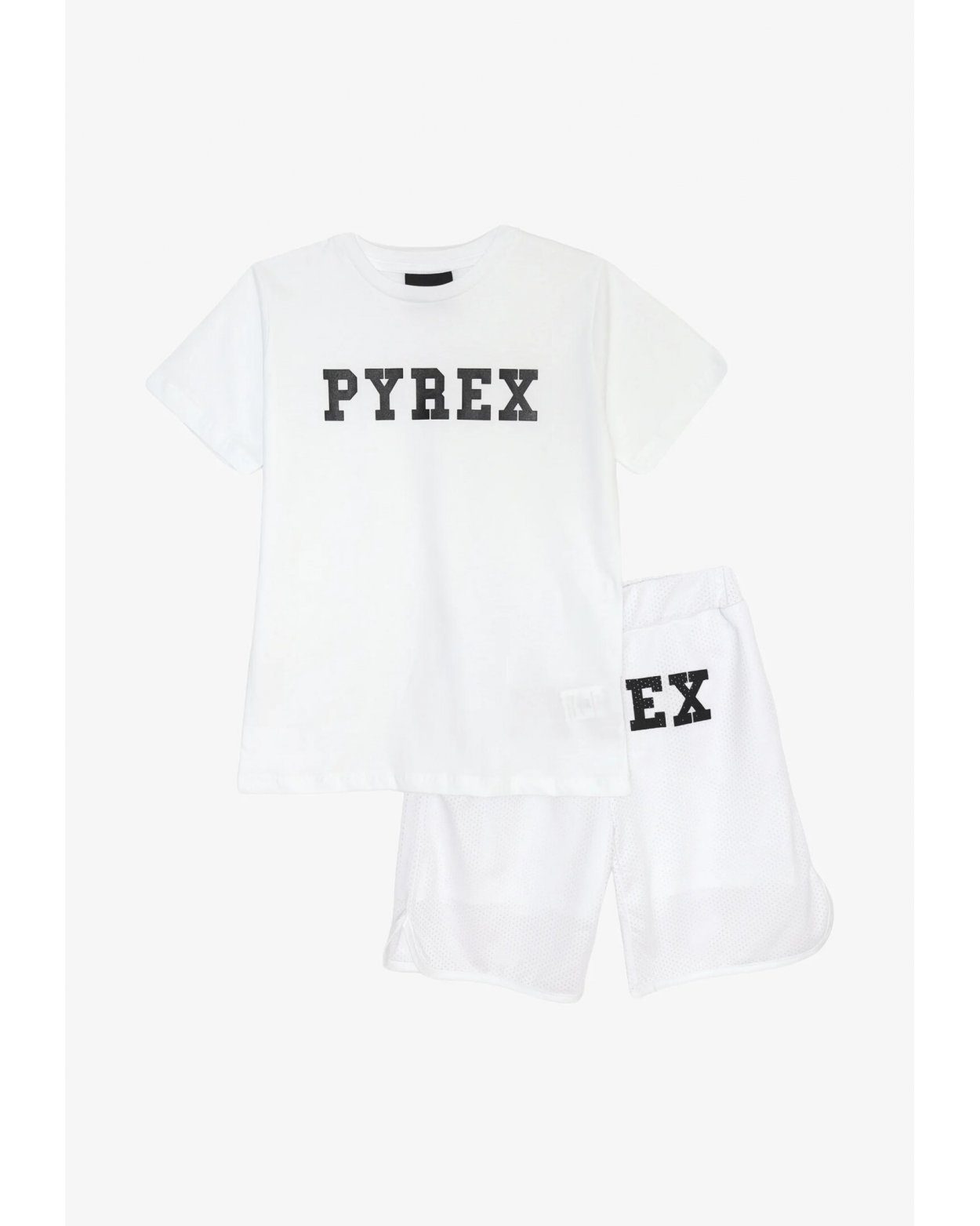 Pyrex Completo T-shirt e Bermuda Rete Bianco Bambino e Ragazzo 8-16 Anni