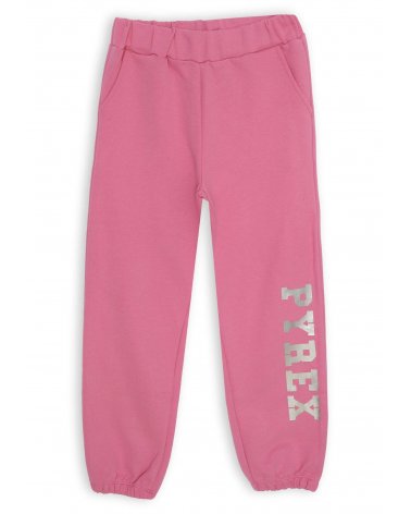 Tuta ragazza felpa e pantalone bianco rosa Pyrex