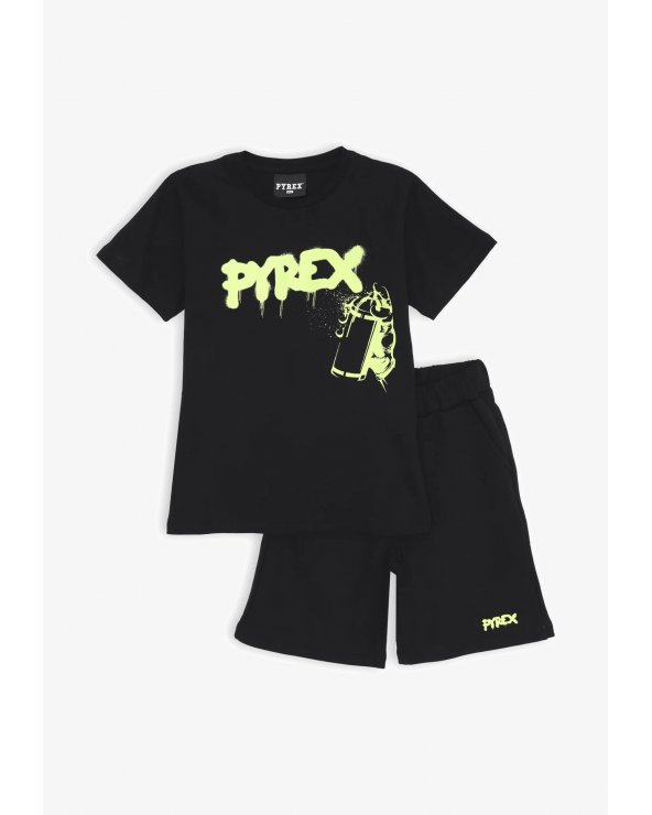 Completo Pyrex bambino nero - T-shirt & bermuda primavera 25