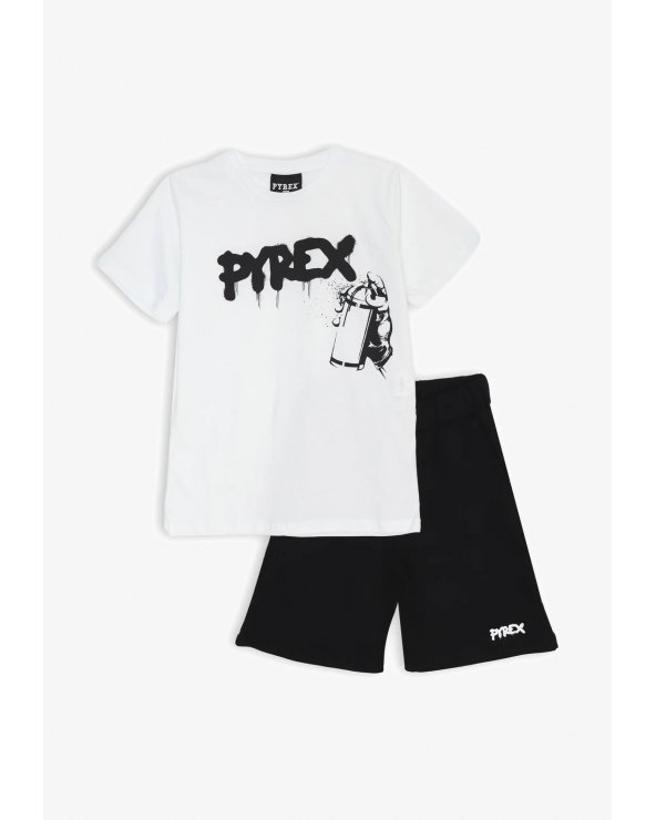 Completo Pyrex bambino bianco - T-shirt & bermuda primavera 25