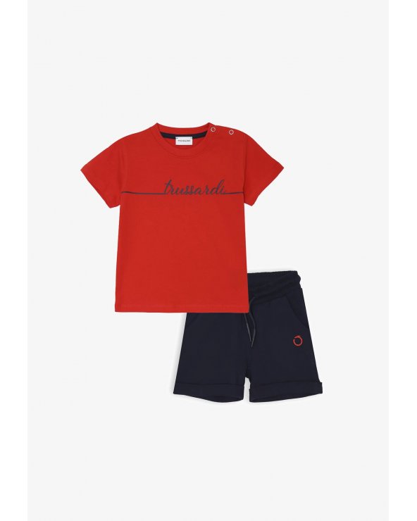 Trussardi Completo Neonato Rosso e Blu &#124; Primavera Estate 2025