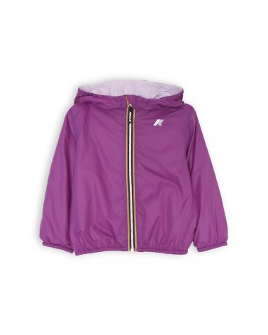 Giubbotto K-Way Lilla Neonata Bambina Primavera Estate 2025 con Cappuccio