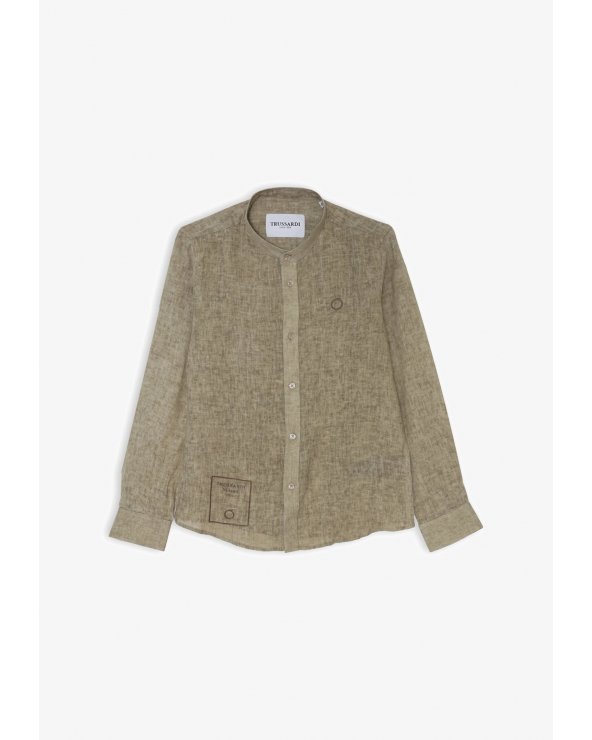 Camicia Trussardi bambino lino viscosa beige primavera estate 2025