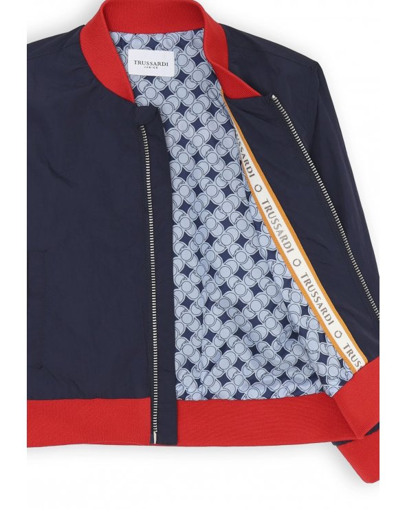 Giubbotto Trussardi Blu Rosso &#124; Bomber Leggero Bambino Ragazzo