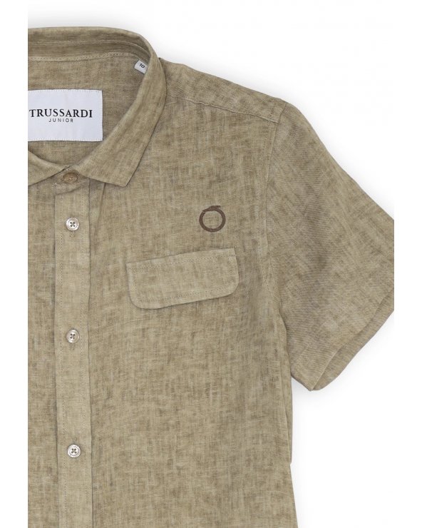 Camicia lino beige Trussardi bambino - Primavera estate 2025 @