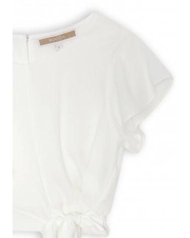 Maglia corta bianca Kocca bambina - Blusa con nodo estivo