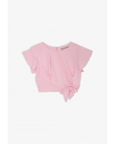 Maglia Kocca Rosa Bambina - Maniche Corte - Nodo Laterale