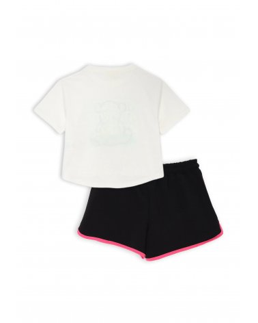 Completo Dimensione Danza bambina bianco e nero con dettagli fluo@