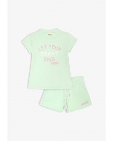 Completo Dimensione Danza bambina verde menta cotone estate 2025