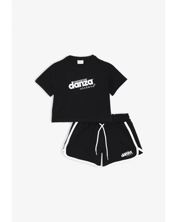 Completo Dimensione Danza bambina blu cotone sportivo estate 2025