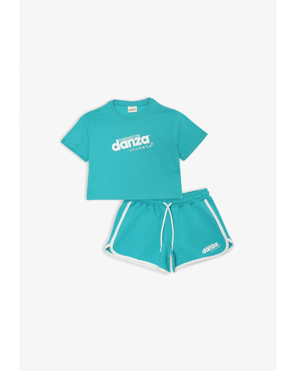 Completo Dimensione Danza bambina turchese cotone sportivo estate 2025