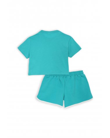Completo Dimensione Danza bambina turchese cotone sportivo estate 2025