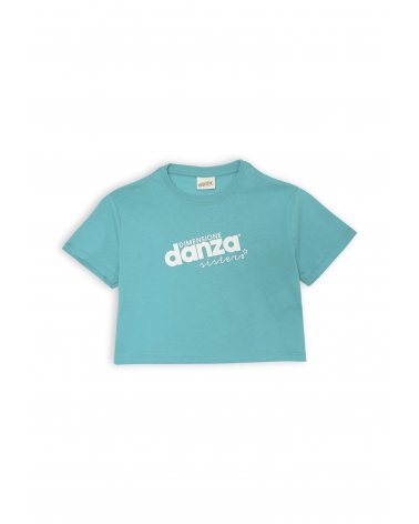 Completo Dimensione Danza bambina turchese cotone sportivo estate 2025
