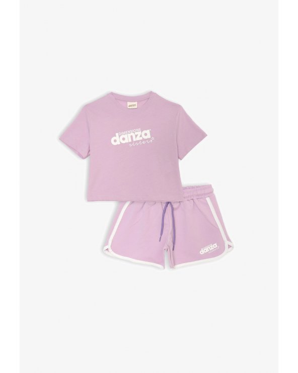 Completo Dimensione Danza bambina lilla cotone sportivo estate 2025