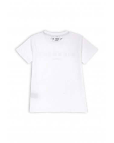Completo Richmond bambina bianco e nero con t-shirt logo e gonna svasata