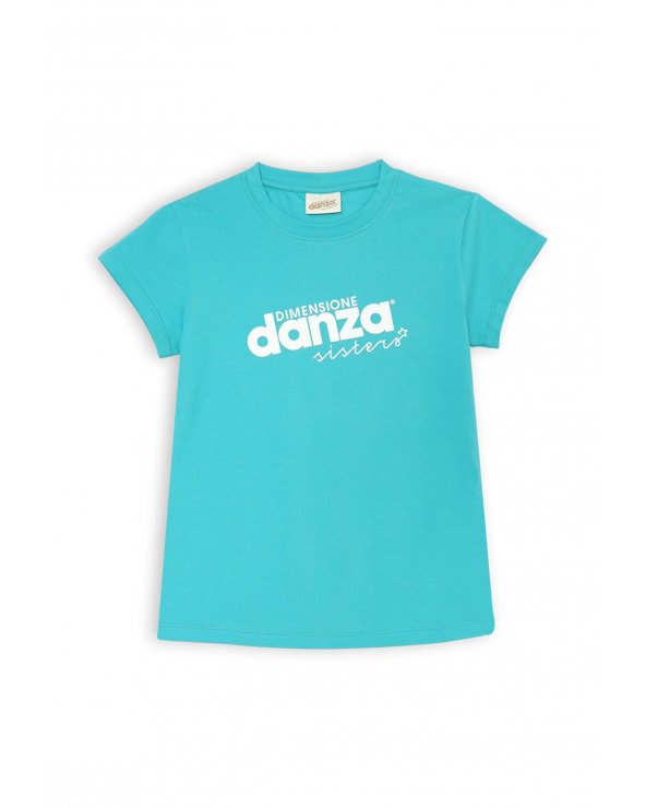 Completo verde acqua Dimensione Danza bambina stampa bianca estate 2025