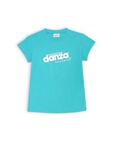 Completo verde acqua Dimensione Danza bambina stampa bianca estate 2025