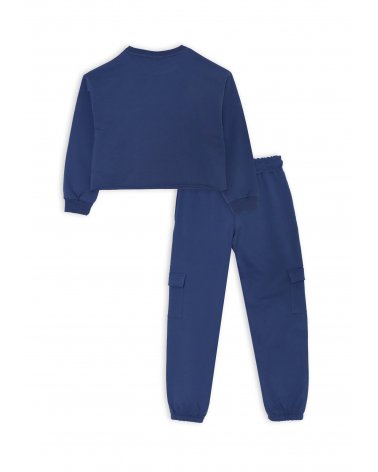 Completo Dimensione Danza blu con logo rosa per bambina primavera estate 2025