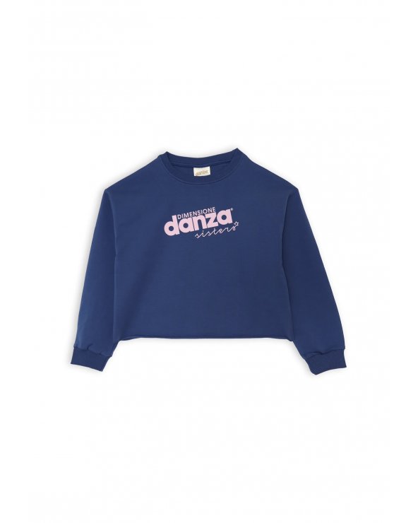 Completo Dimensione Danza blu con logo rosa per bambina primavera estate 2025