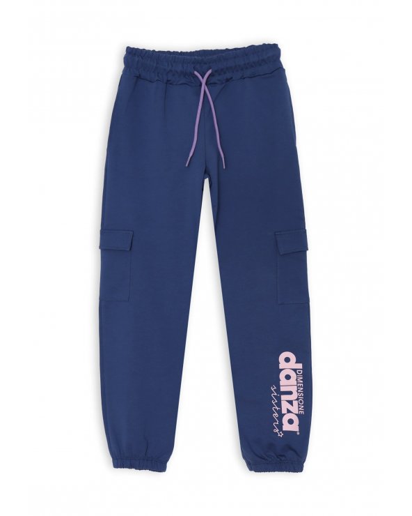 Completo Dimensione Danza blu con logo rosa per bambina primavera estate 2025