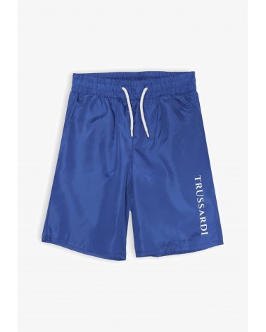 Costume Trussardi bambino blu royal con logo laterale estate 2025