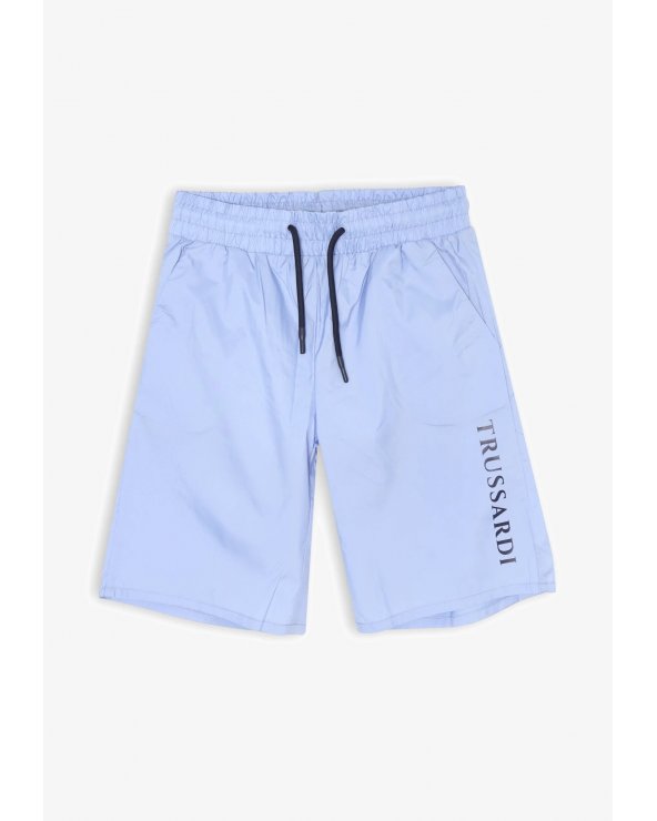 Costume Trussardi bambino azzurro cielo con logo stampato estate 2025