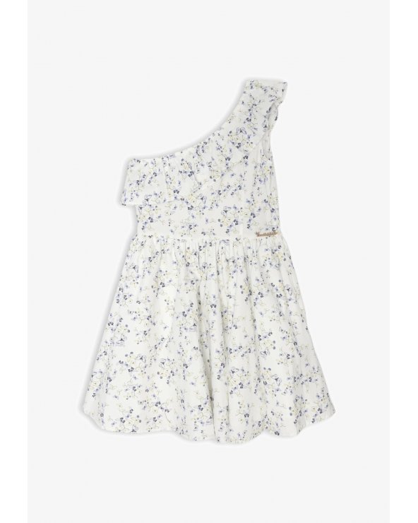 Vestito Trussardi asimmetrico floreale cotone bianco bambina estate 2025