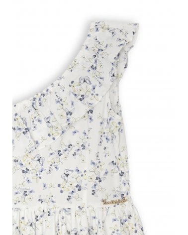 Vestito Trussardi asimmetrico floreale cotone bianco bambina estate 2025