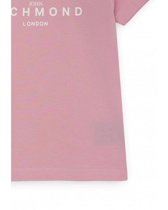 Maglietta rosa John Richmond neonata logo bianco cotone estate 2025