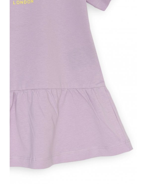 Vestitino lilla Richmond neonata baby PE 2025 con logo giallo frontale