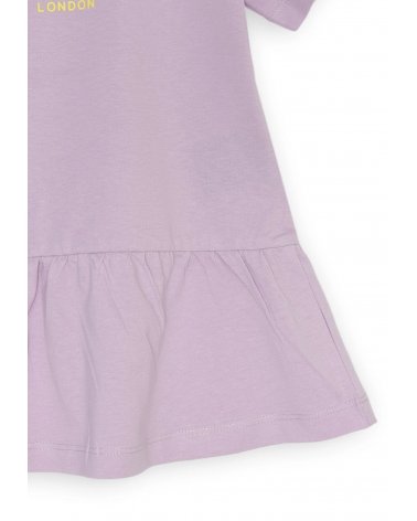 Vestitino lilla Richmond neonata baby PE 2025 con logo giallo frontale